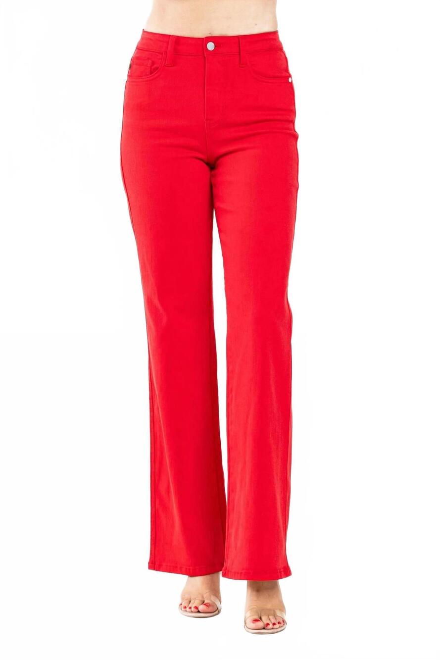 NEW JUDY BLUE 90's straight jeans in red